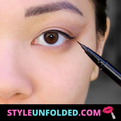 apply thin eyeliner on hooded eyes makeup