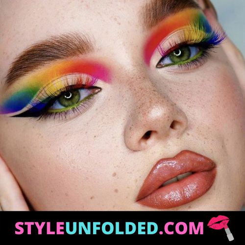 rainbow eyeshadow look - almond eyes makeup